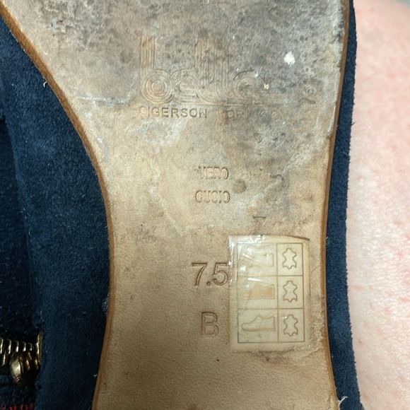 Sigerson Morrison suede western print boots with leather studded sock accent - Picture 14 of 14